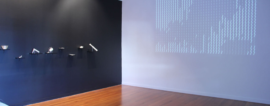 Installation image for 'Social Interface', Ramp Gallery Apr 2012. Including: Bronwyn Holloway-Smith, Vaimaila Urale & Johann Nortje
